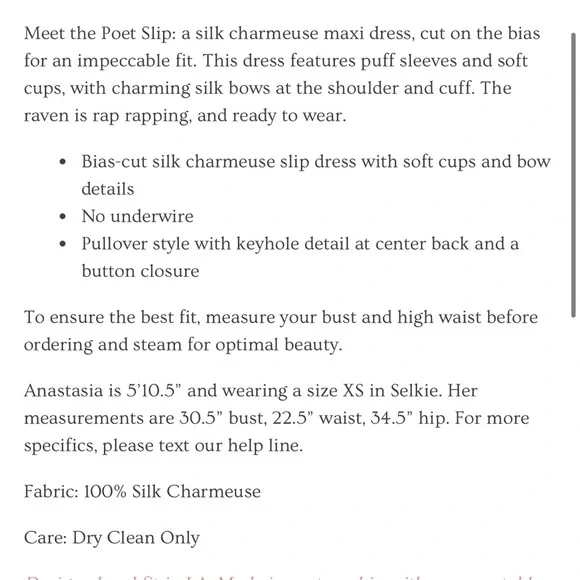 The Raven Poet Slip Dress - Picture 9 of 9